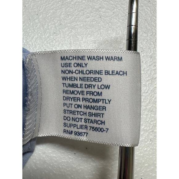 Stafford Shirt Mens 17 Blue Regular Fit Button Up Long Sleeve‎ Dress Performance - Picture 4 of 10